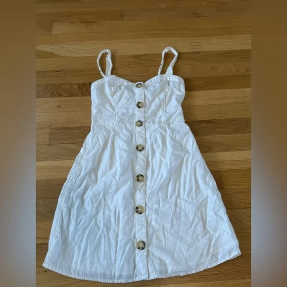 Abercrombie & Fitch White Linen Button Dress size XS summer dress - Picture 5 of 13